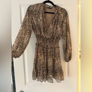 Zara Brown Tan Animal Print Sundress